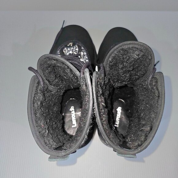 Larroude Vail Hiking Boot Water Resistant Shoe Black Grey Tweed Nubuck 7.5 - Picture 9 of 13